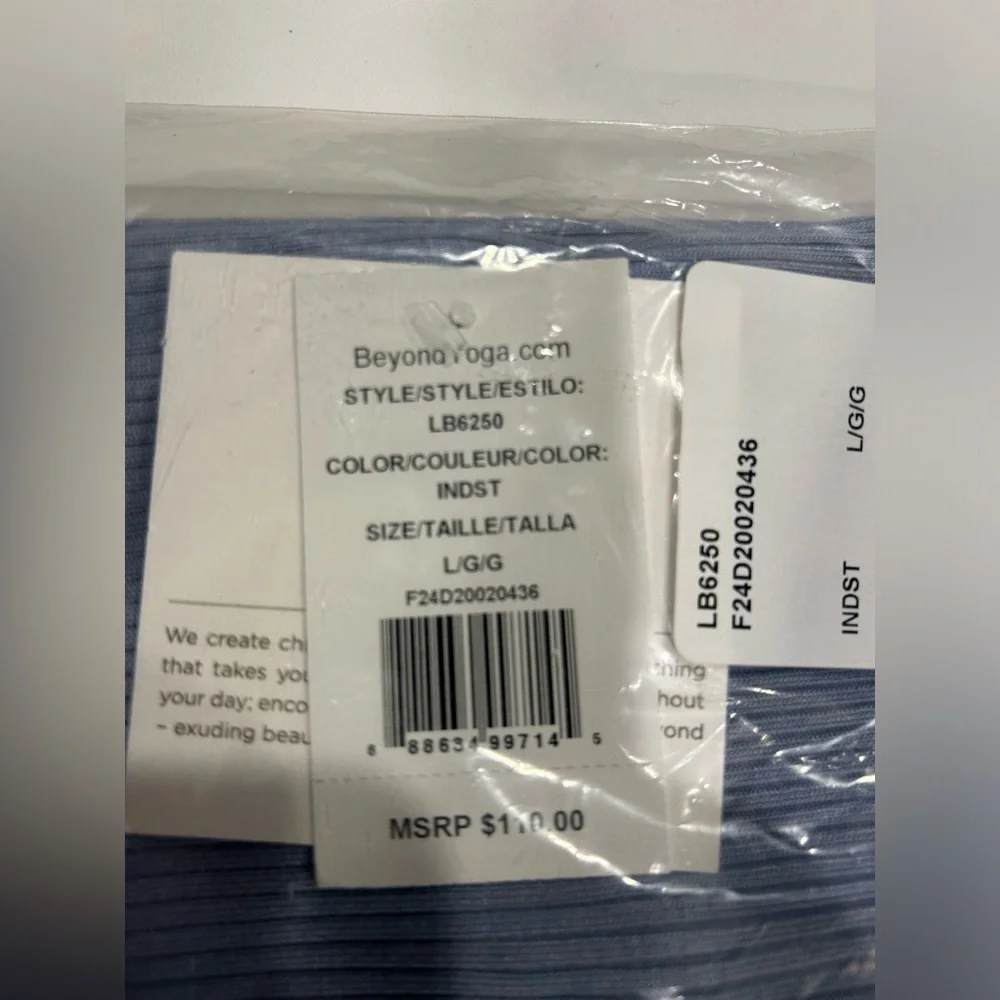 Beyond Yoga Women's Large Formation Tank Dress Blue NWT Midi Racerback